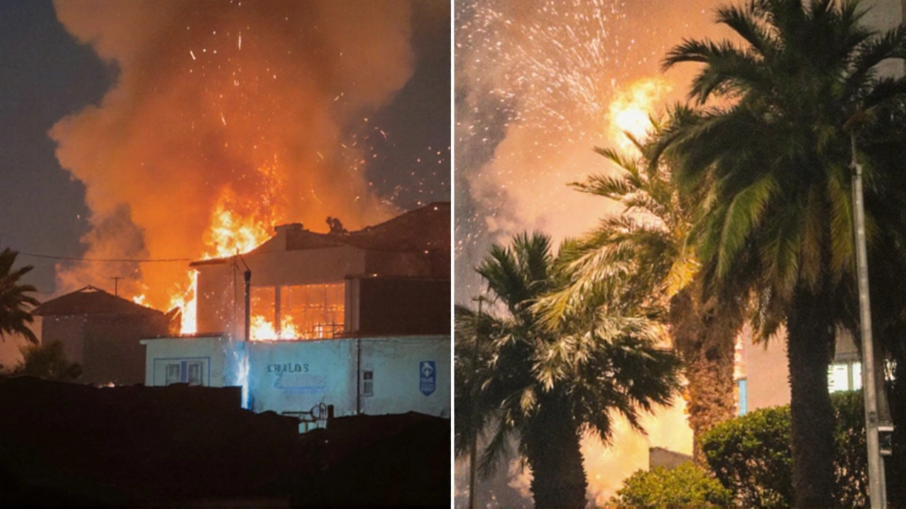 Incendio en La Serena durante el banderazo de los hinchas de Universidad de Chile