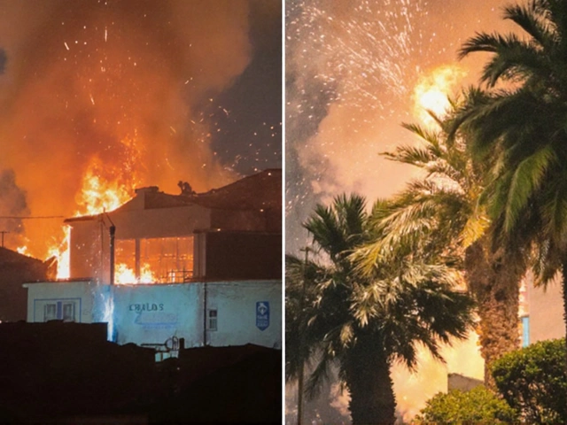 Incendio en La Serena durante el banderazo de los hinchas de Universidad de Chile